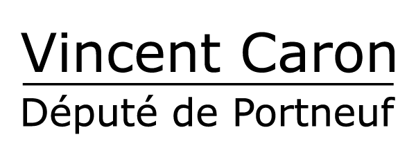 Logo du député de Portneuf, Vincent Caron, partenaire de la Maison des jeunes de Pont-Rouge